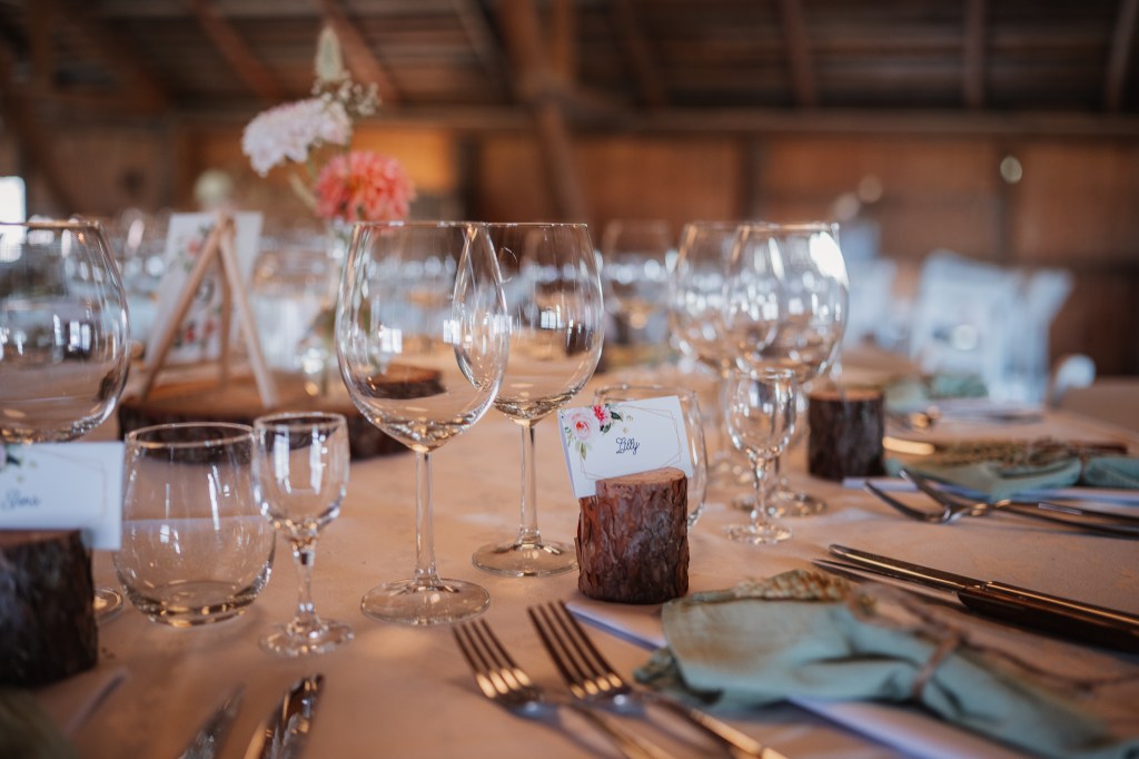 Dukningen på logen där festen och middagen ska vara